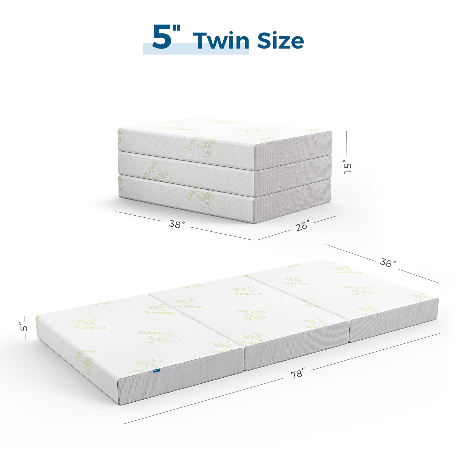 Coolvie Tri Fold Mattress with high-density foam for firm support