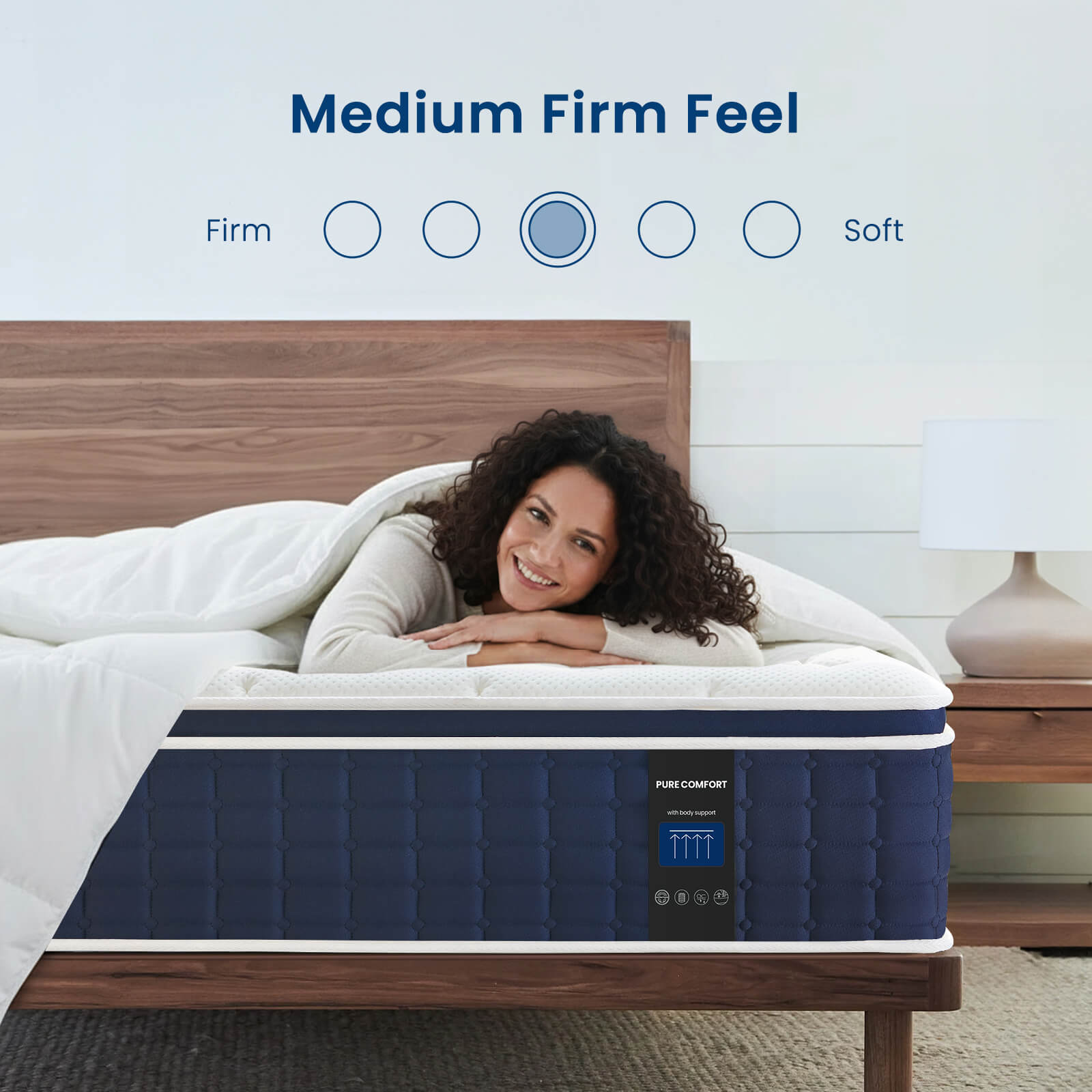 Coolvie 12/14 Hybrid Mattress in a Box – Medium Firm – 101-Night Trial