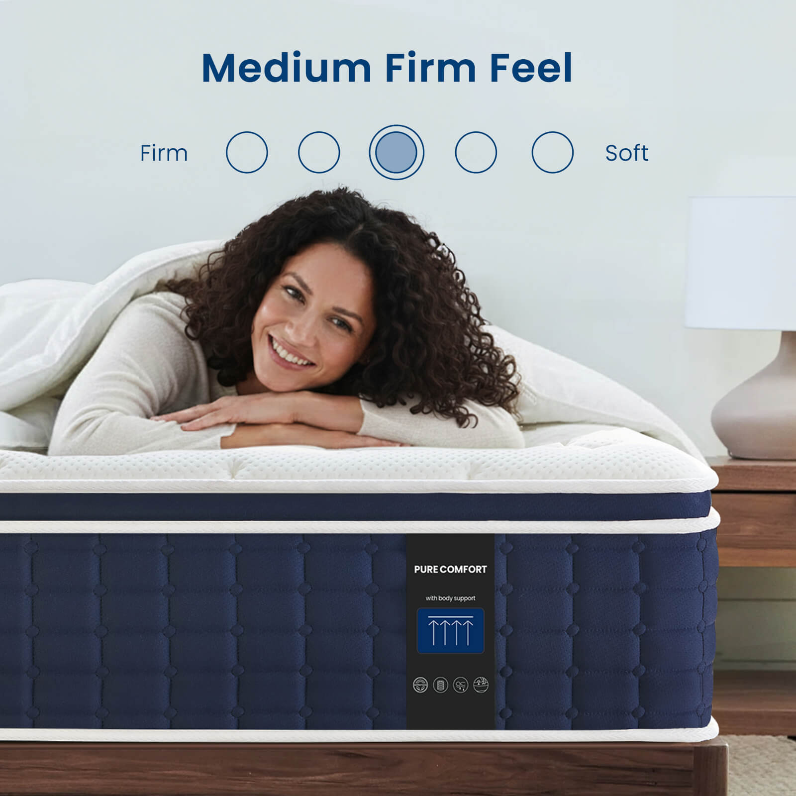 Coolvie 12/14 Hybrid Mattress in a Box – Medium Firm – 101-Night Trial