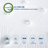 Coolvie Mattress 12 Inch, Certified Comfort Foam, Cooling Hybrid Medium Firm Bed in a Box