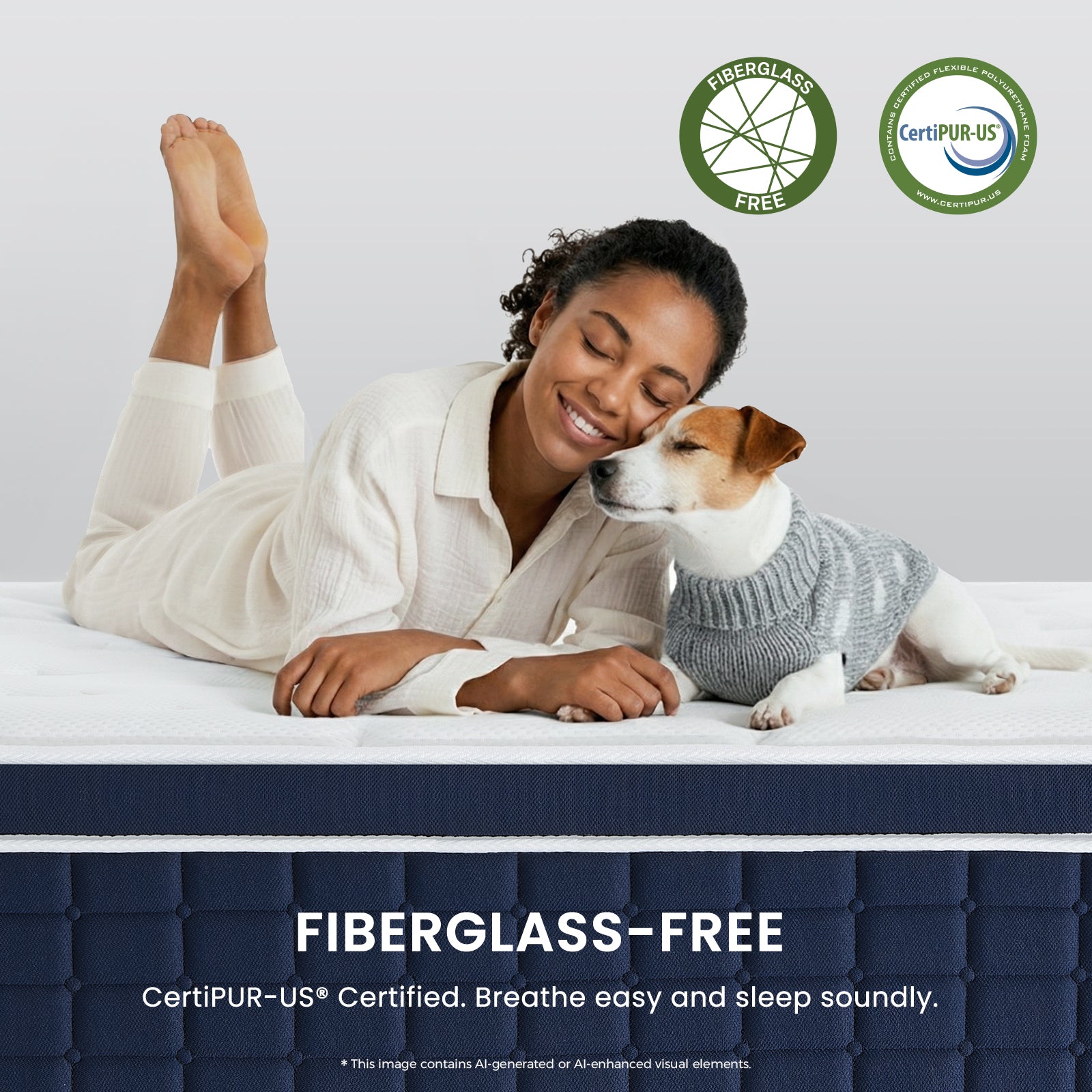 Coolvie 12 Inch Full Hybrid Mattress – Fiberglass-Free & Cooling