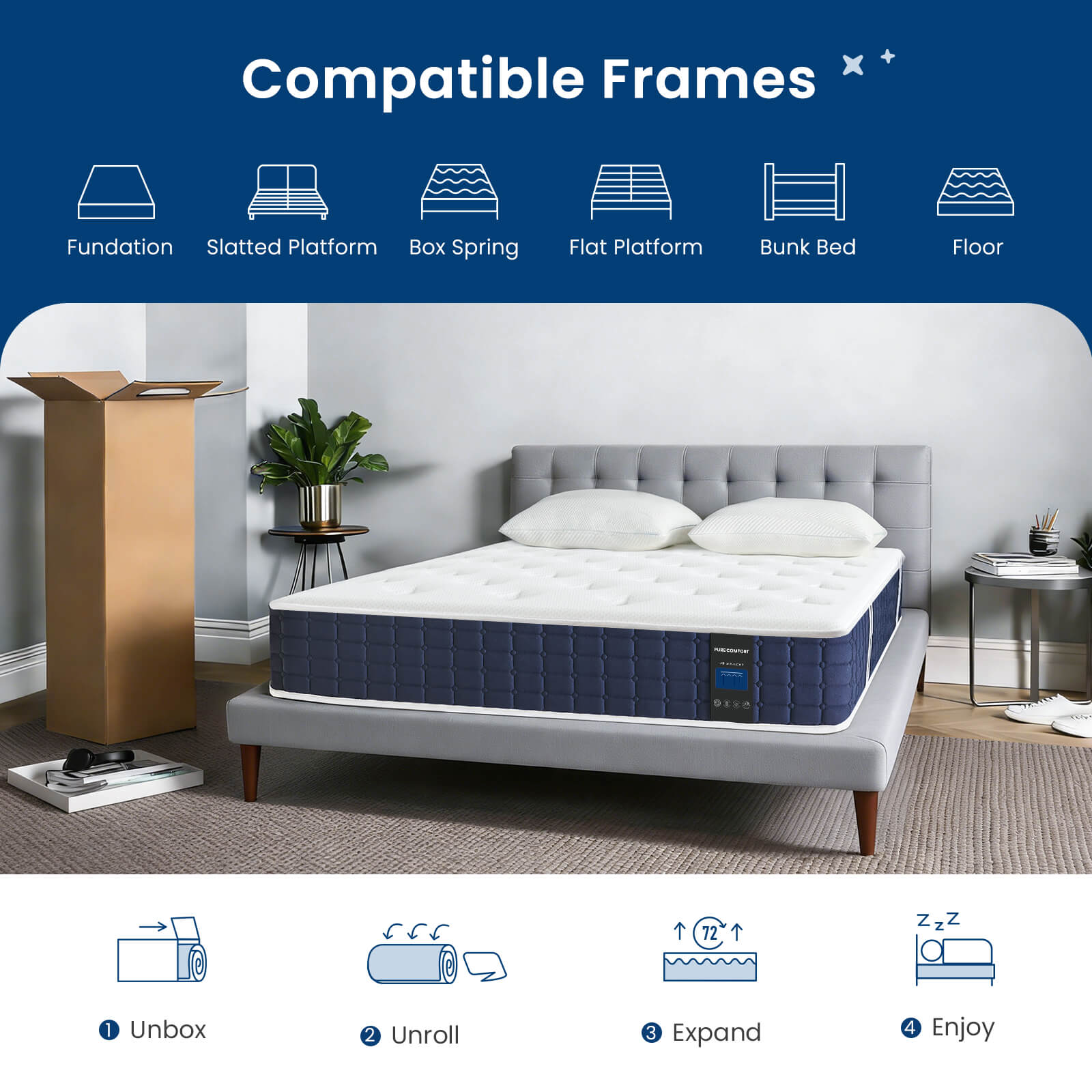 Coolvie 10" Hybrid Mattress  – Pressure Relief & Support