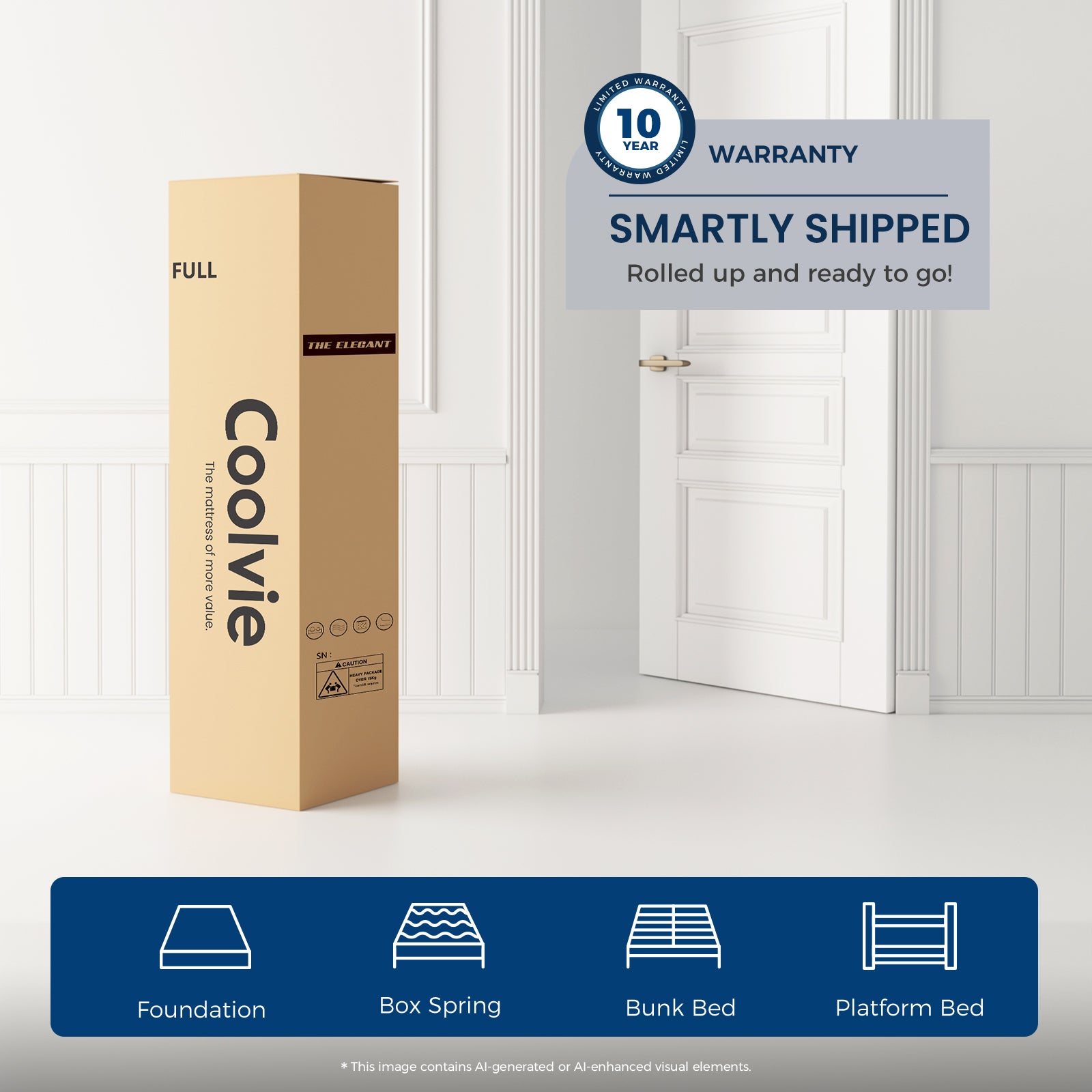 Coolvie Mattress 12 Inch, Certified Comfort Foam, Cooling Hybrid Medium Firm Bed in a Box