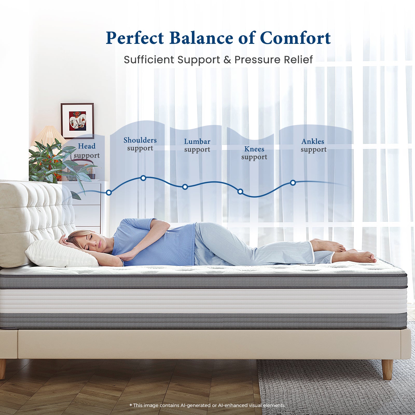 Coolvie Mattress 12 Inch, Certified Comfort Foam, Cooling Hybrid Medium Firm Bed in a Box