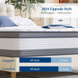 Coolvie Mattress 12 Inch, Certified Comfort Foam, Cooling Hybrid Medium Firm Bed in a Box
