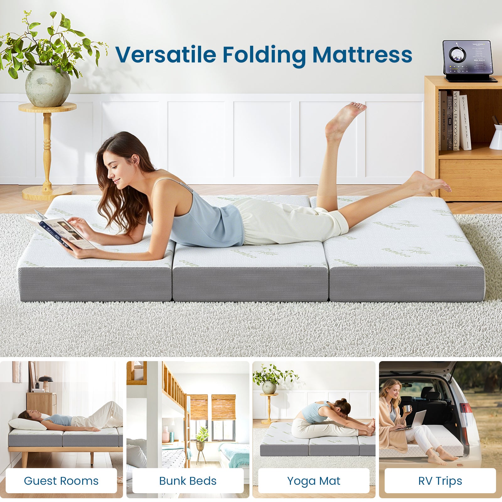 Coolvie Tri Fold Mattress perfect guest bed for overnight visitors